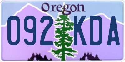 OR license plate 092KDA