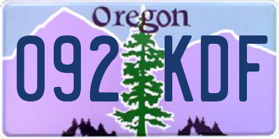 OR license plate 092KDF