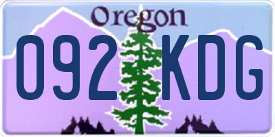 OR license plate 092KDG