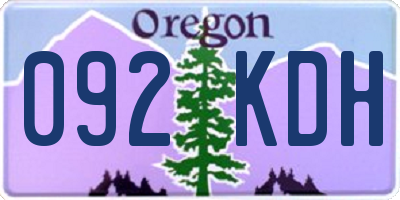 OR license plate 092KDH