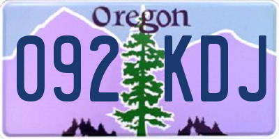 OR license plate 092KDJ