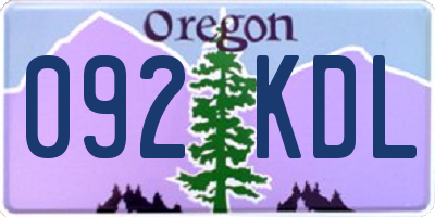 OR license plate 092KDL