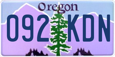 OR license plate 092KDN