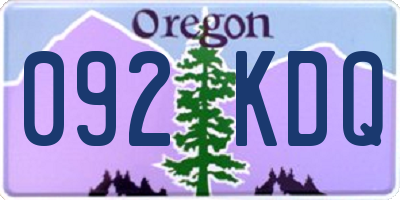 OR license plate 092KDQ