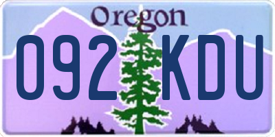 OR license plate 092KDU