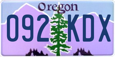 OR license plate 092KDX