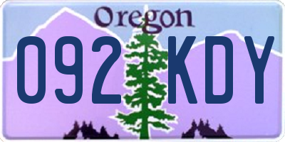 OR license plate 092KDY