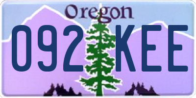 OR license plate 092KEE