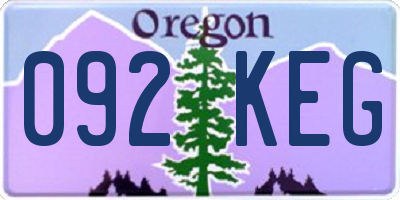 OR license plate 092KEG