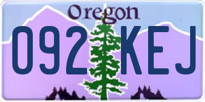 OR license plate 092KEJ