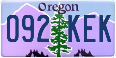 OR license plate 092KEK