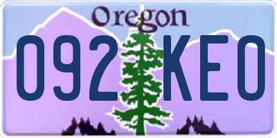 OR license plate 092KEO