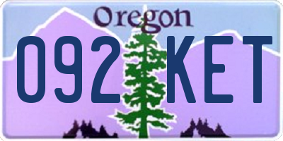 OR license plate 092KET