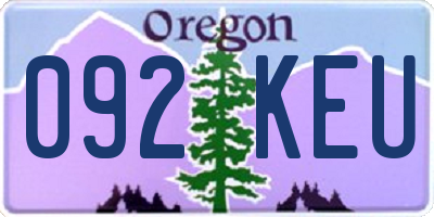 OR license plate 092KEU