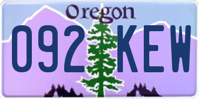 OR license plate 092KEW
