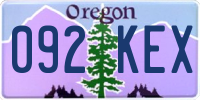 OR license plate 092KEX