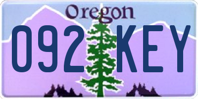 OR license plate 092KEY