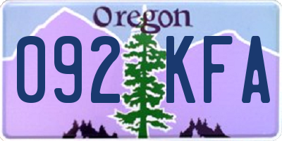 OR license plate 092KFA