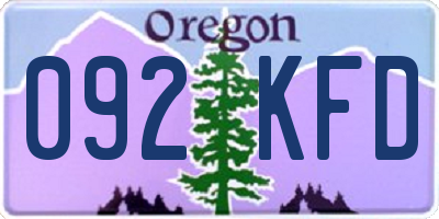 OR license plate 092KFD