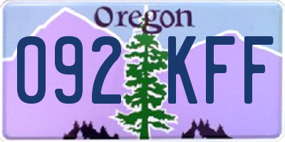 OR license plate 092KFF