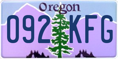 OR license plate 092KFG