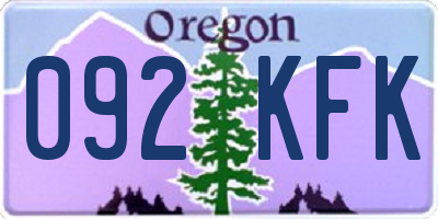 OR license plate 092KFK