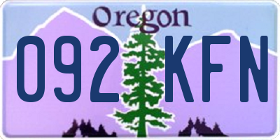 OR license plate 092KFN