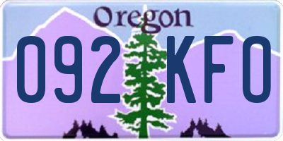 OR license plate 092KFO
