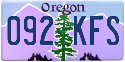 OR license plate 092KFS