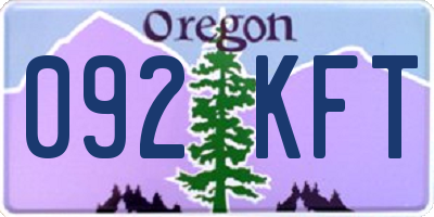 OR license plate 092KFT