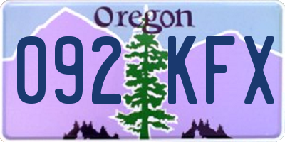 OR license plate 092KFX