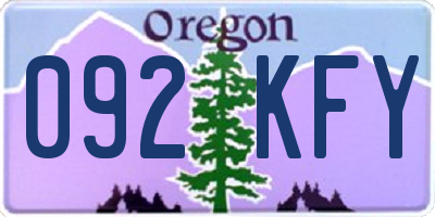 OR license plate 092KFY