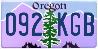 OR license plate 092KGB