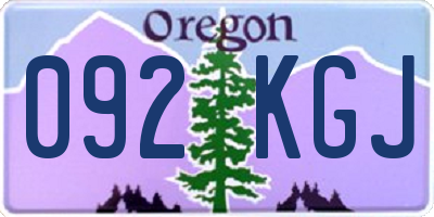OR license plate 092KGJ