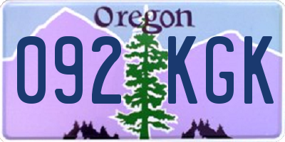 OR license plate 092KGK