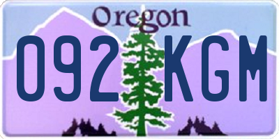 OR license plate 092KGM
