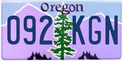 OR license plate 092KGN