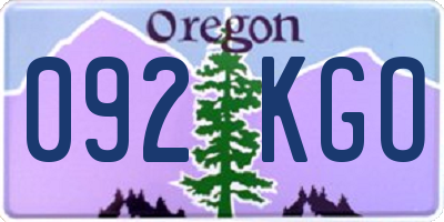 OR license plate 092KGO