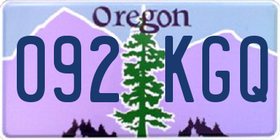 OR license plate 092KGQ