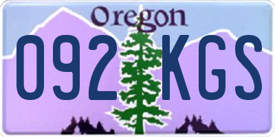 OR license plate 092KGS