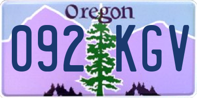 OR license plate 092KGV