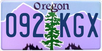 OR license plate 092KGX