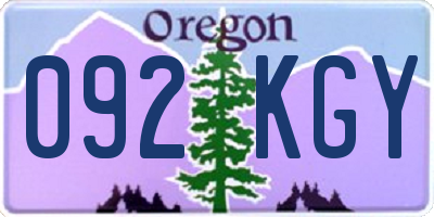 OR license plate 092KGY