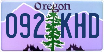OR license plate 092KHD