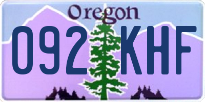 OR license plate 092KHF