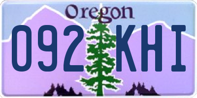 OR license plate 092KHI
