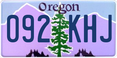 OR license plate 092KHJ
