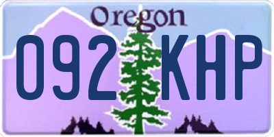OR license plate 092KHP
