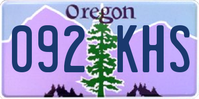 OR license plate 092KHS