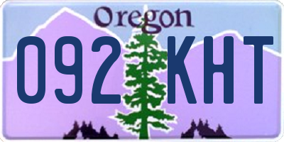 OR license plate 092KHT